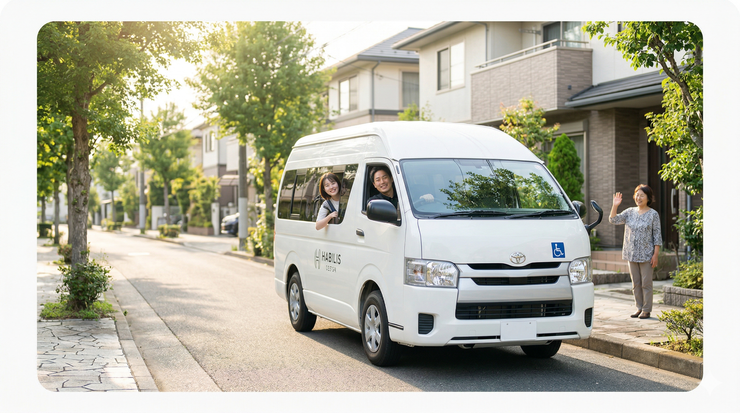 送迎車が藤沢の街を走っている風景
